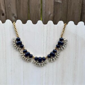 🍋2 for $10 🍋 J. Crew Navy Cabochon Baguette Crystal Gold-Tone Statement Necklace